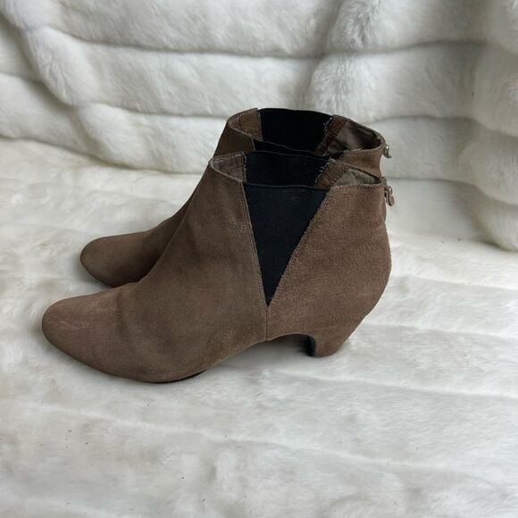 Sam Edelman light brown leather suede ankle boots black  with elastic si… - Picture 1 of 12